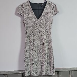 Express Black and White Textured Mini Dress